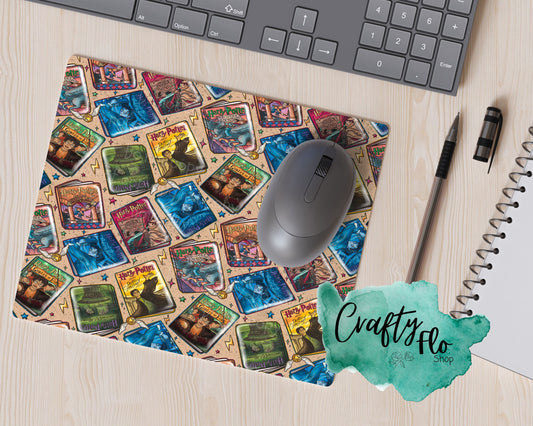 Wizard books inspired desk Mouse Pad| Potterhead office essentials| HP Mouse pad