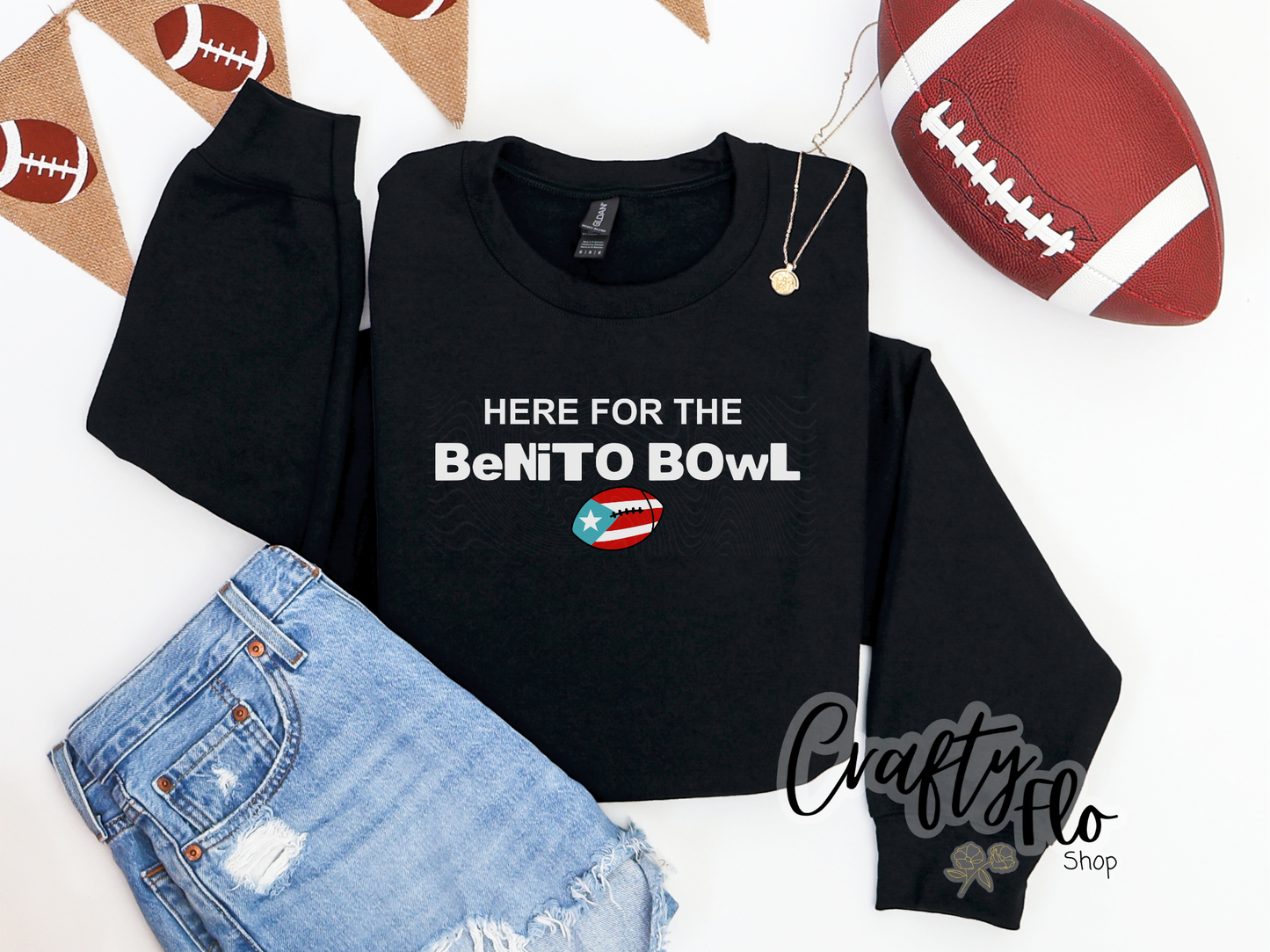 Here for the Benito Bowl Graphic Sweatshirt - Fall apparel | Unisex Fabric, Comfortable Fit, football Season - Pullover