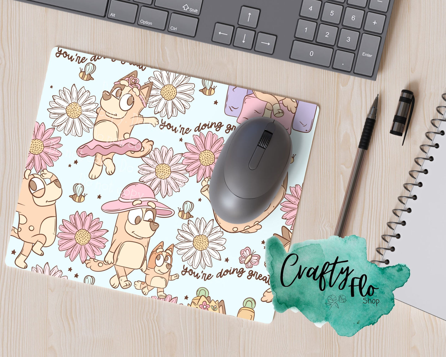 Cute Dog cartoons INSPIRED mousepad | Mom Mousepad| cartoon inspired dog friends/family mousepad| office essential