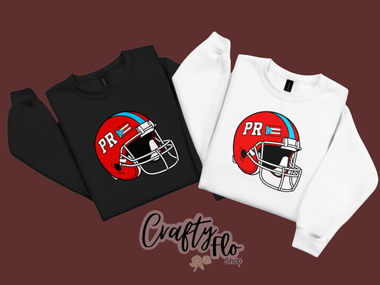 PR Football helmet Graphic Sweatshirt - Fall apparel | Unisex Fabric, Comfortable Fit, football Season - Pullover