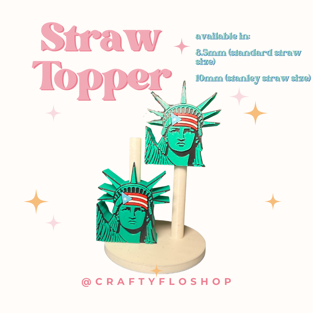 NuevaYol Straw Topper| Puerto Rico Inspired 3D Printed Straw Toppers Drinkware Accessories Customized Stylish