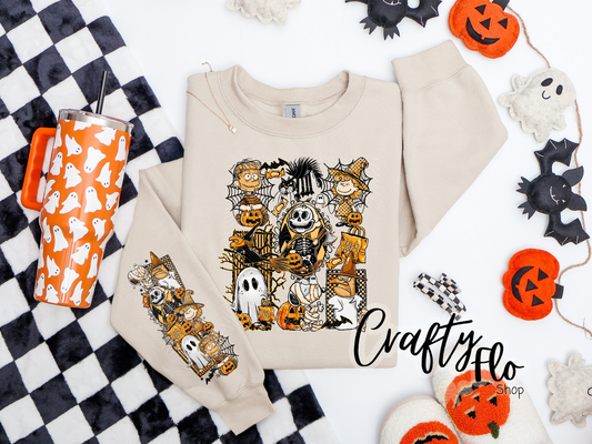 CB Halloween Sweatshirt with Sleeve design | Autumn sweatshirt| fall apparel