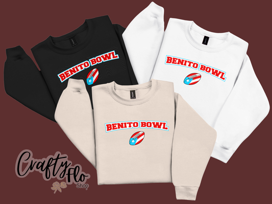 Benito Bowl Graphic Sweatshirt - Fall apparel | Unisex Fabric, Comfortable Fit, football Season - Pullover