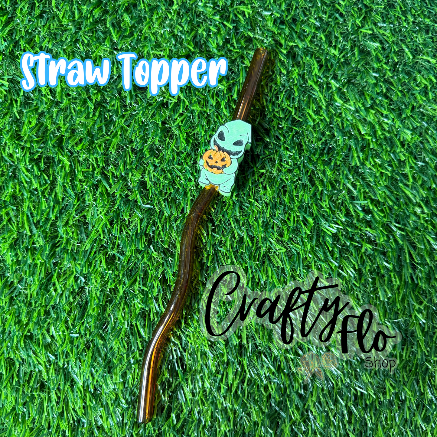 Small Boogie with pumpkin Topper| Halloween Inspired 3D Printed Straw Toppers Drinkware Accessories Customized Stylish