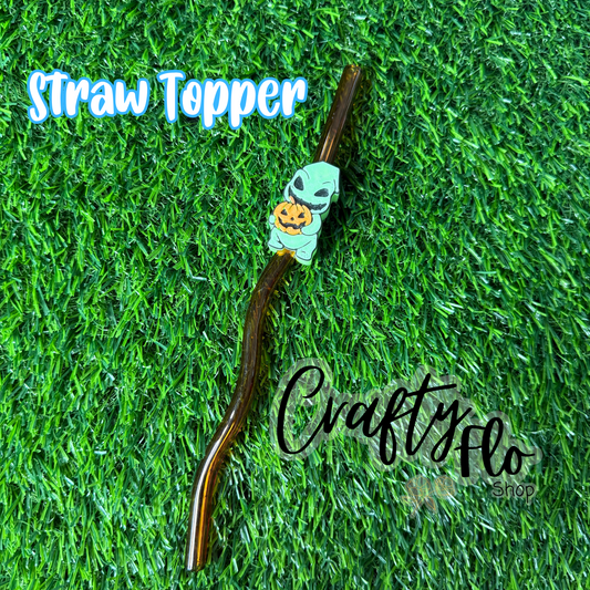 Small Boogie with pumpkin Topper| Halloween Inspired 3D Printed Straw Toppers Drinkware Accessories Customized Stylish