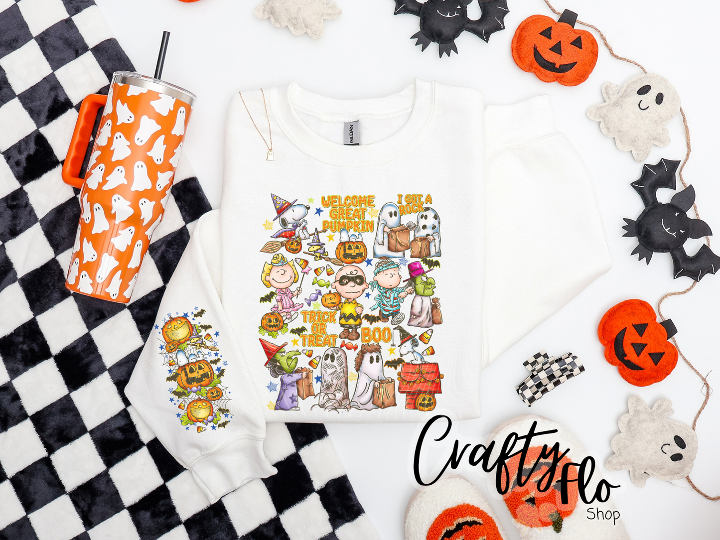Great Pumpkin Sweatshirt with Sleeve design | Autumn sweatshirt| fall apparel