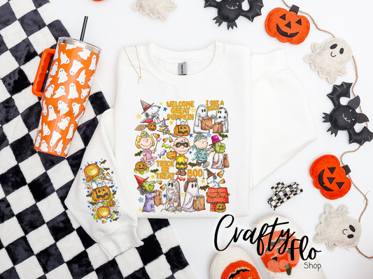 Great Pumpkin Sweatshirt with Sleeve design | Autumn sweatshirt| fall apparel