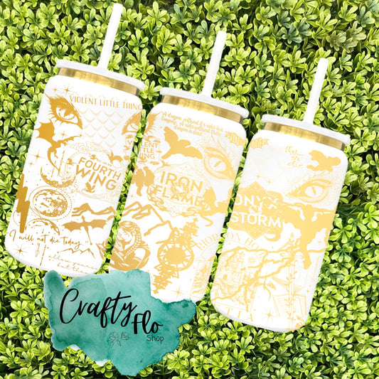 Dragon College 16 oz engraved gold plated stainless steel can Tumbler with Straw, Durable Design, acrylic Lid, Fun and Functional Beverage Drinkware