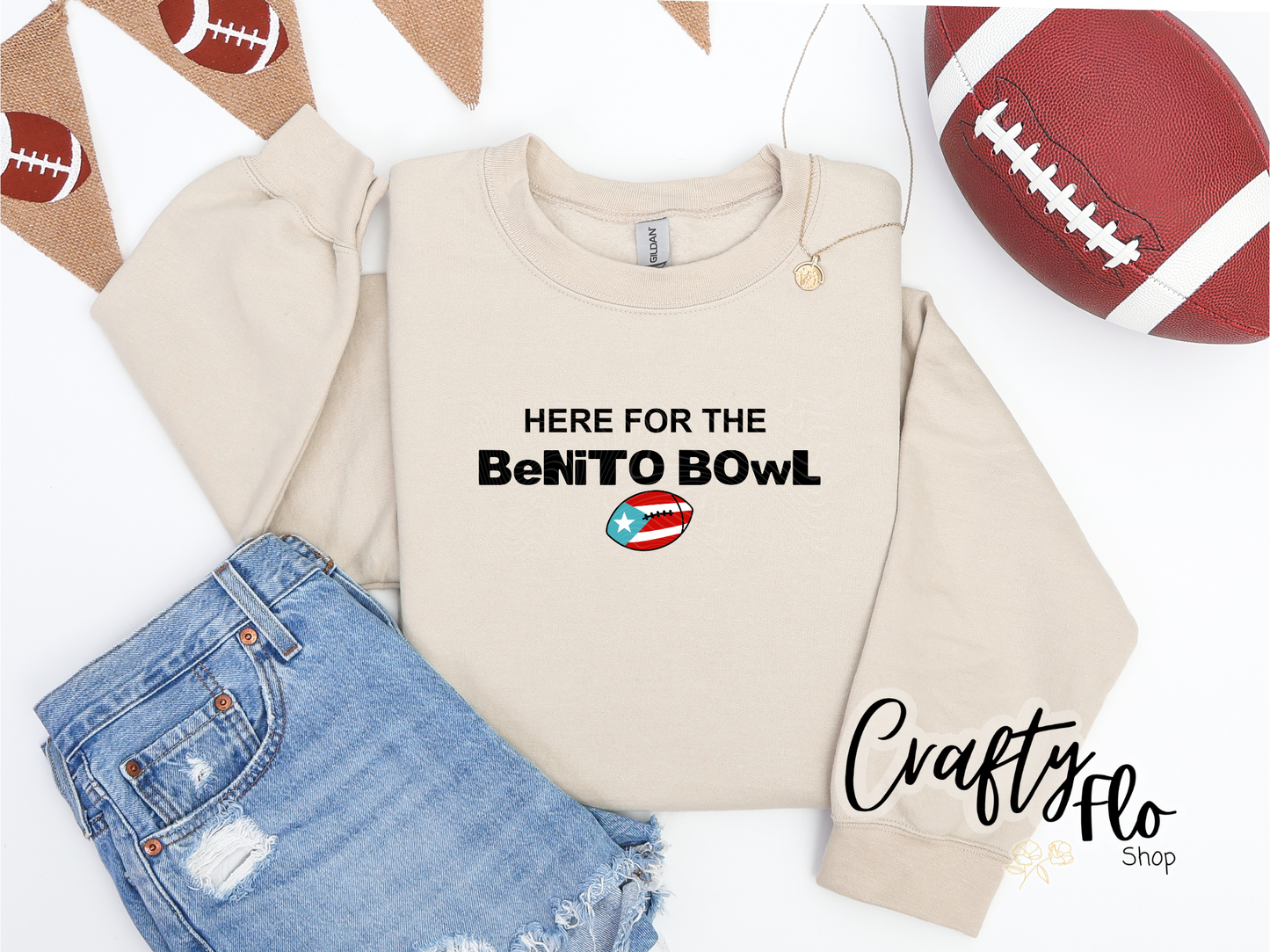 Here for the Benito Bowl Graphic Sweatshirt - Fall apparel | Unisex Fabric, Comfortable Fit, football Season - Pullover