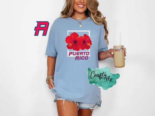 Flor de Puerto Rico graphic T-Shirt - Unisex Comfortable Fabric Tee Inspired by Puerto Rico, True to Size, Machine Washable