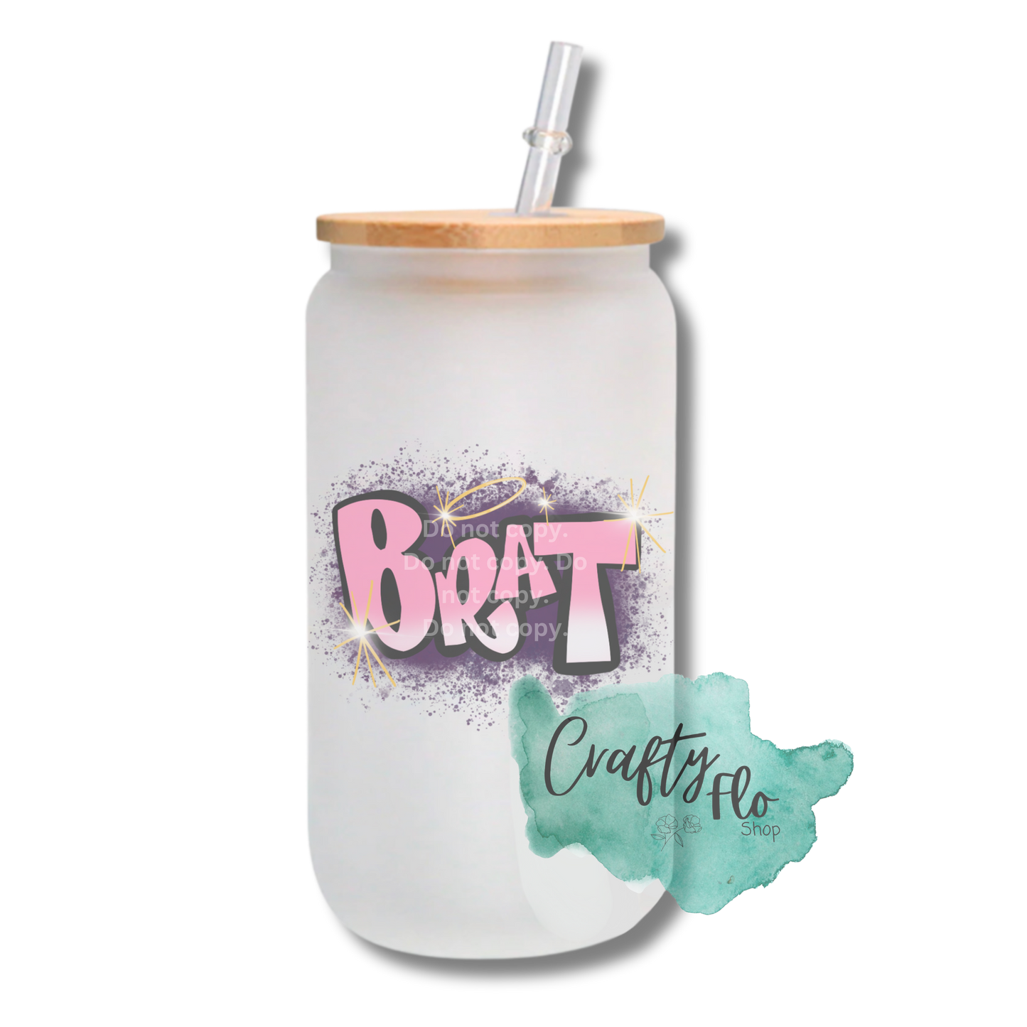 Millennial Nostalgia cute fan art|gift for 90s and early 2000s baby| 16oz clear or frosted glass can with bamboo lid and straw