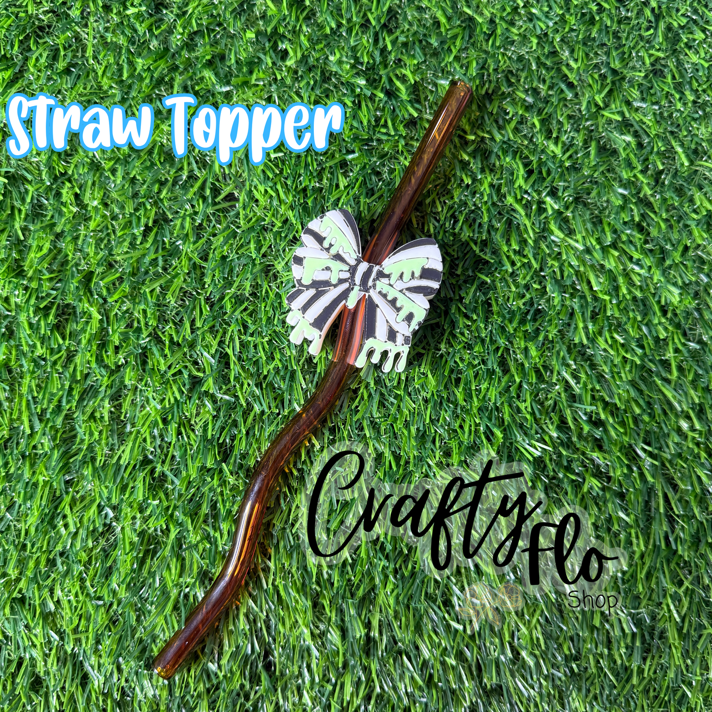 Drippy Beetle Bow Straw Topper| Halloween Inspired 3D Printed Straw Toppers Drinkware Accessories Customized Stylish