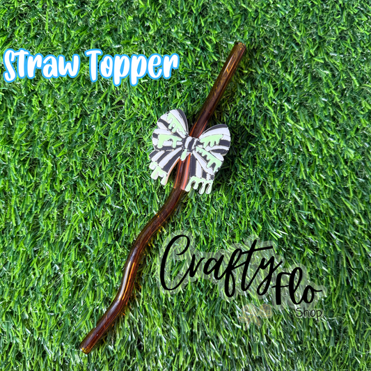 Drippy Beetle Bow Straw Topper| Halloween Inspired 3D Printed Straw Toppers Drinkware Accessories Customized Stylish