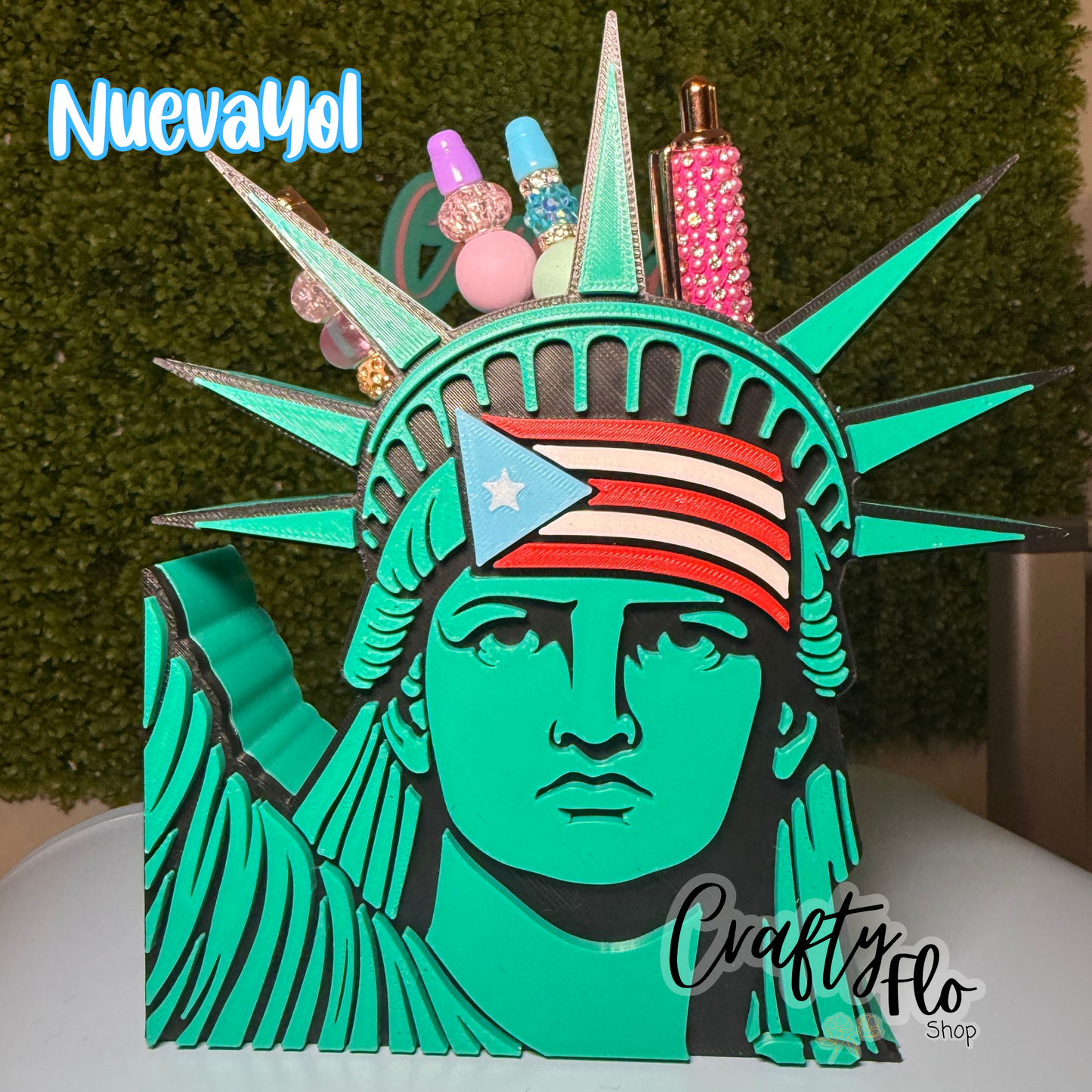 Puerto Rico Inspired Desk Organizer| Pen and Pencil Holder Custom 3D Printed Brush Holder Office Study Stationery Desktop Storage Marker Organizer