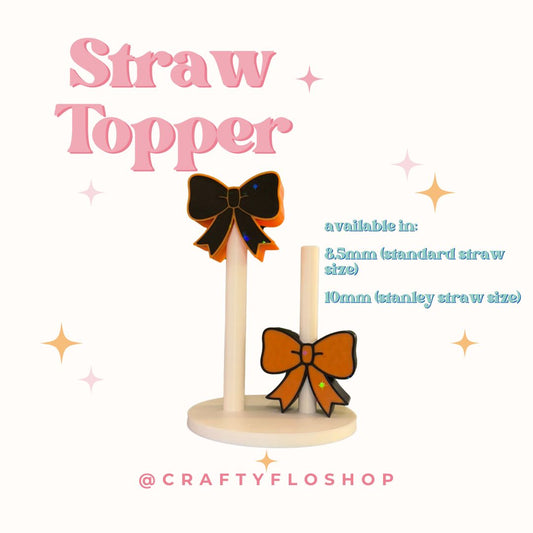 WHOLESALE- Cute Holographic Coquette Bow Straw topper | INDIVIDUAL COLORS | Drinkware Accessories | 3D Printed straw toppers