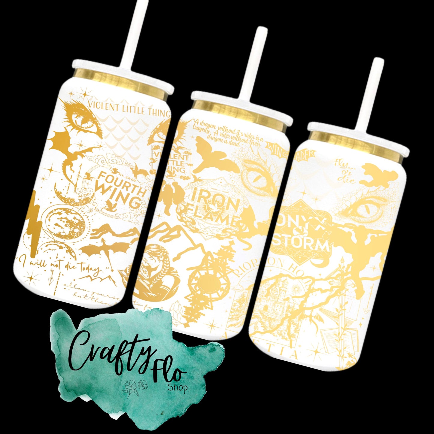 Dragon College 16 oz engraved gold plated stainless steel can Tumbler with Straw, Durable Design, acrylic Lid, Fun and Functional Beverage Drinkware