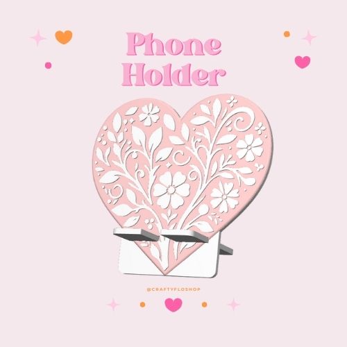 Heart Phone Stand: 3D Printed Desk Accessory for Kindle, iPhone & Android