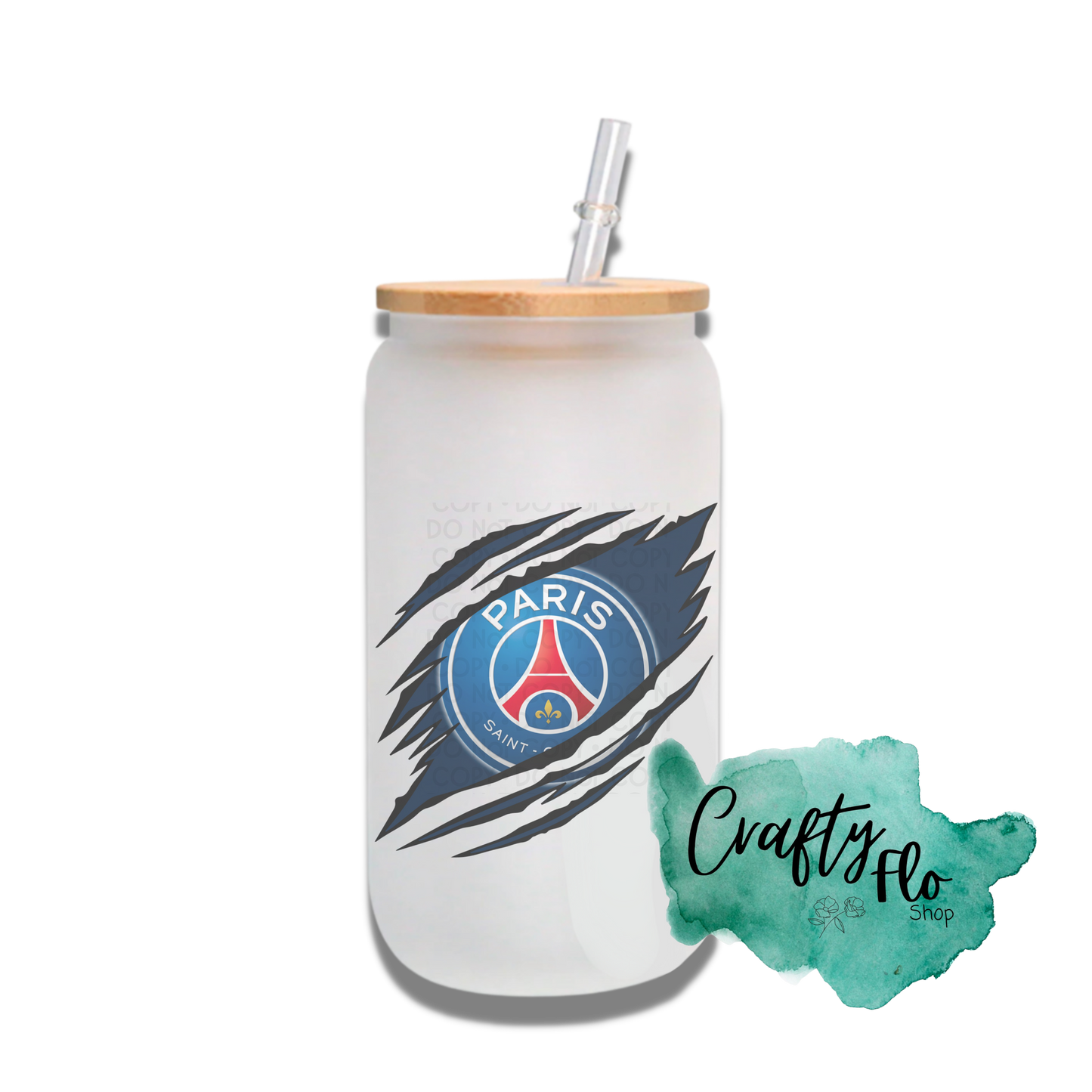 Personalizable PSG Inspired Inspired Theme 16oz glass can with straw/ Add name at checkout