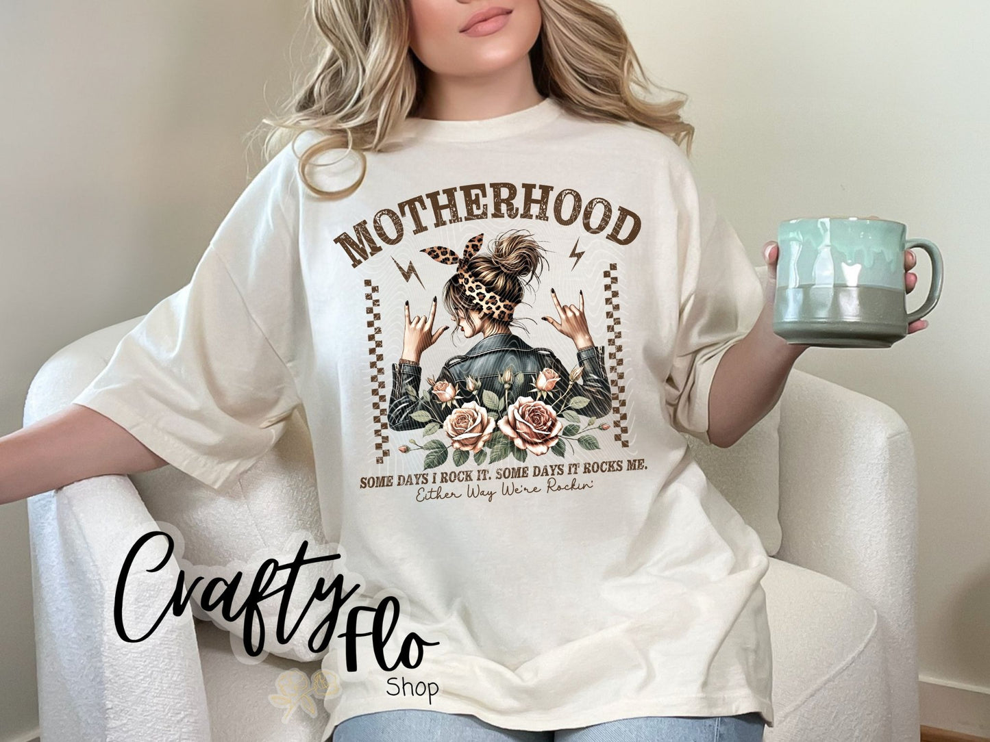 We rockin Motherhood Sweatshirt or T-shirt - Mothers Day Graphic Tee - Unisex Fabric - Ideal for Holiday Fashion - True to Size Fit - Pullover
