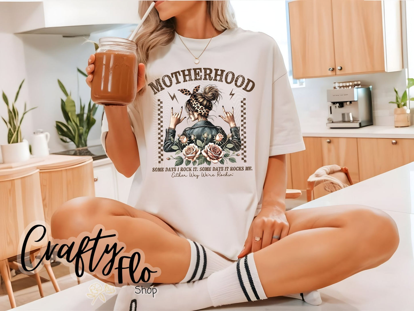 We rockin Motherhood Sweatshirt or T-shirt - Mothers Day Graphic Tee - Unisex Fabric - Ideal for Holiday Fashion - True to Size Fit - Pullover