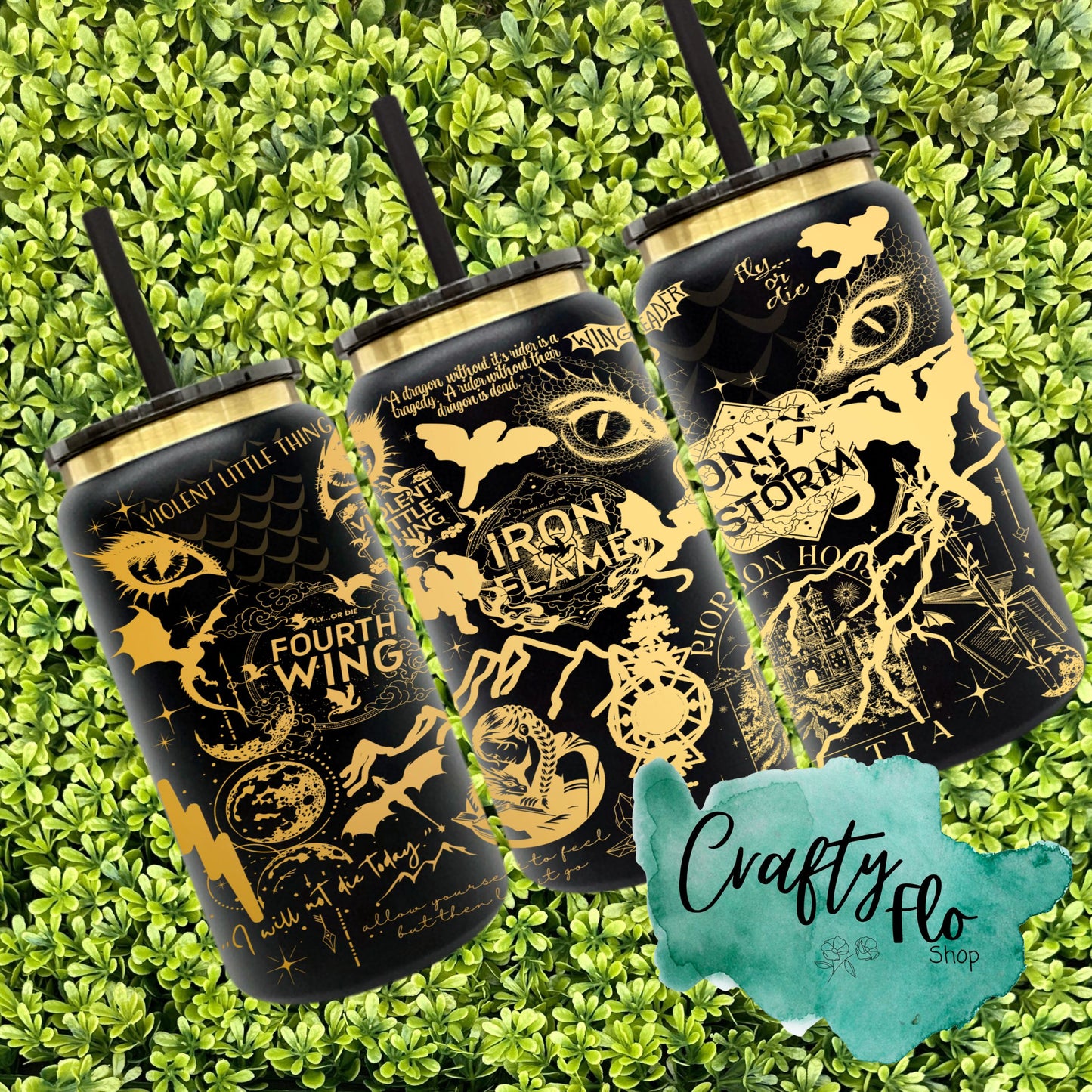 Dragon College 16 oz engraved gold plated stainless steel can Tumbler with Straw, Durable Design, acrylic Lid, Fun and Functional Beverage Drinkware
