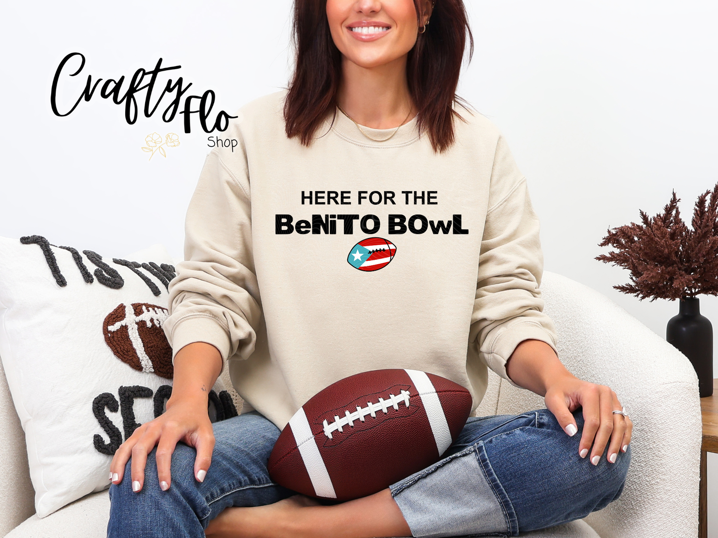 Here for the Benito Bowl Graphic Sweatshirt - Fall apparel | Unisex Fabric, Comfortable Fit, football Season - Pullover