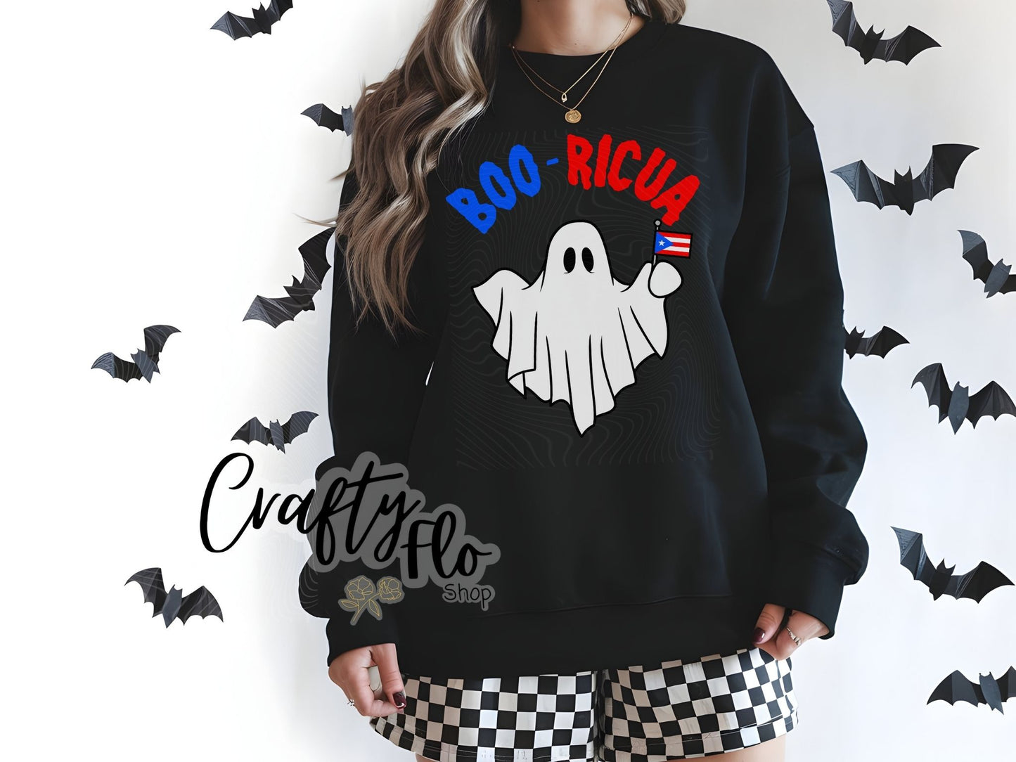 Boo-Ricua Sweatshirt or T-shirt - halloween Graphic Tee - Unisex Fabric - Ideal for Holiday Fashion - True to Size Fit - Pullover