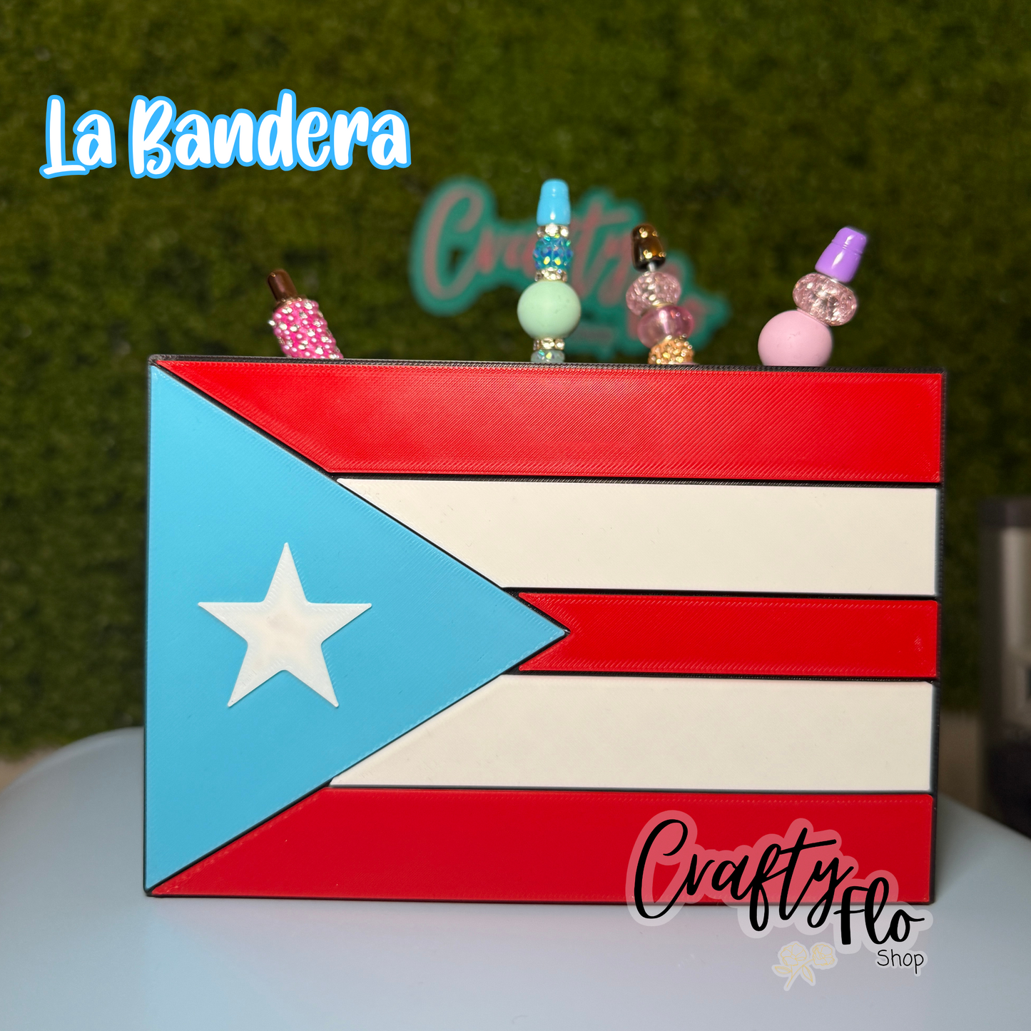 Puerto Rico Inspired Desk Organizer| Pen and Pencil Holder Custom 3D Printed Brush Holder Office Study Stationery Desktop Storage Marker Organizer
