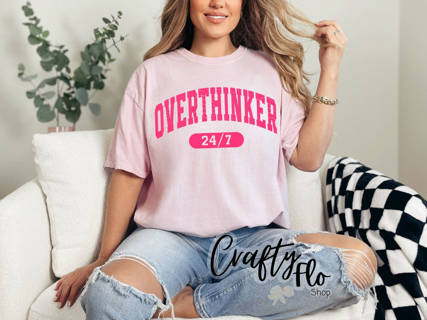 Overthinker 24/7 T-shirt - Mothers Day Graphic Tee - Unisex Fabric - True to Size Fit - Pullover - Top, Tshirt