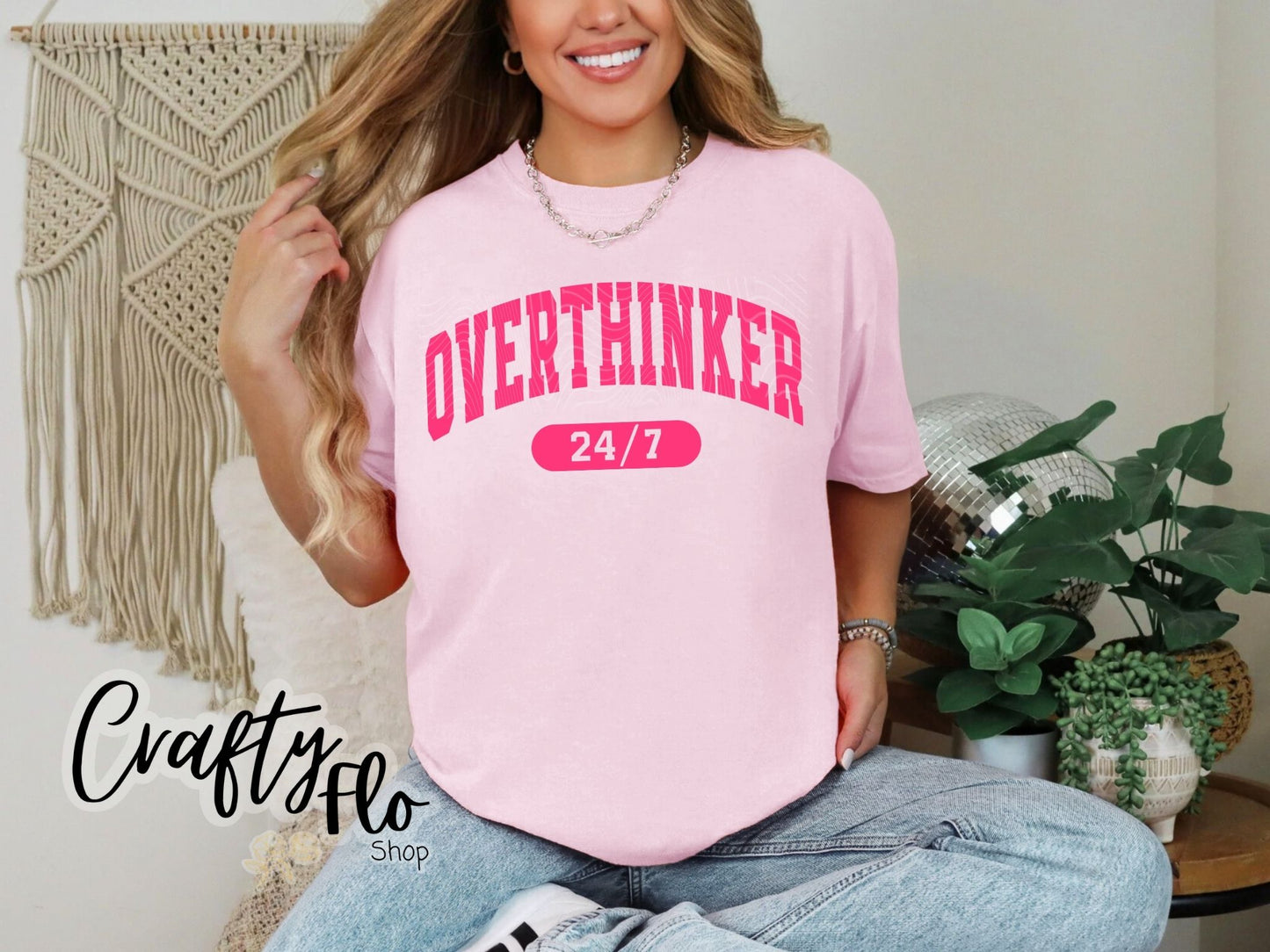 Overthinker 24/7 T-shirt - Mothers Day Graphic Tee - Unisex Fabric - True to Size Fit - Pullover - Top, Tshirt