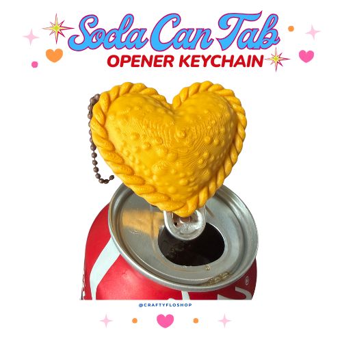 Empanada Heart Inspired Soda can keychain, easy can tab opener, save your nails, keychains, arthritis friendly, cute can tab opener