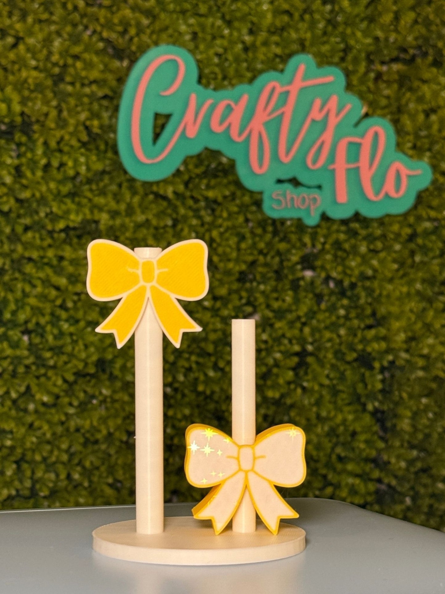 Cute Holographic Coquette Bow Straw topper | Drinkware Accessories | 3D Printed straw toppers