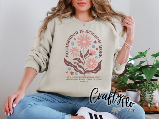 Motherhood Is Kingdom Work Sweatshirt, Mother's Day Shirt, Christian Mom Shirt, Mother Gift, Retro Christian Mom Shirt