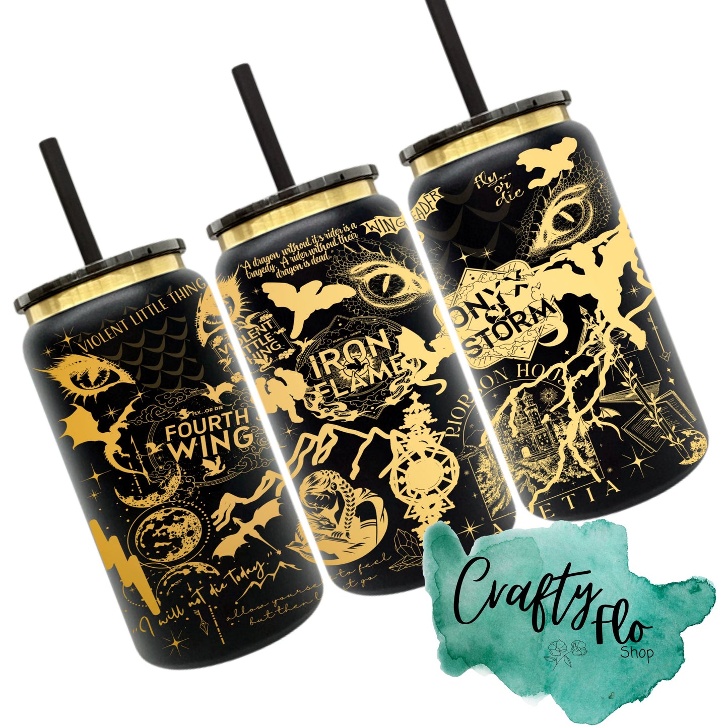 Dragon College 16 oz engraved gold plated stainless steel can Tumbler with Straw, Durable Design, acrylic Lid, Fun and Functional Beverage Drinkware