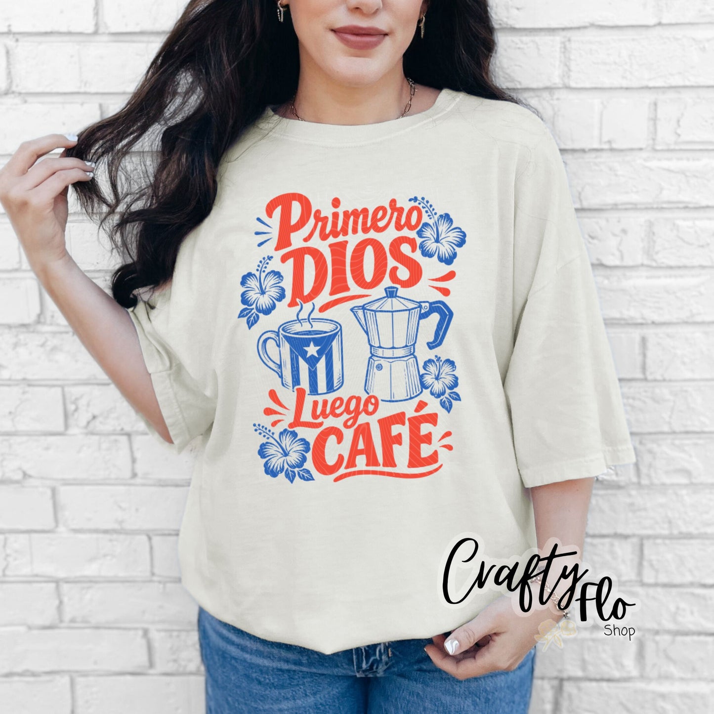 Primero Dios y luego Cafecito Graphic T-Shirt Latin Music Tee, Reggaeton Fan Gift, Puerto Rico Shirt, Boricua Pride