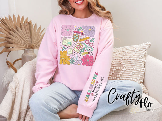 Can’t Talk Right Now Doing Teacher Stuff SweatShirt, Teacher Stuff Sweatshirt, Funny Teacher Quotes, Teacher Doodles, Retro Teacher Shirt