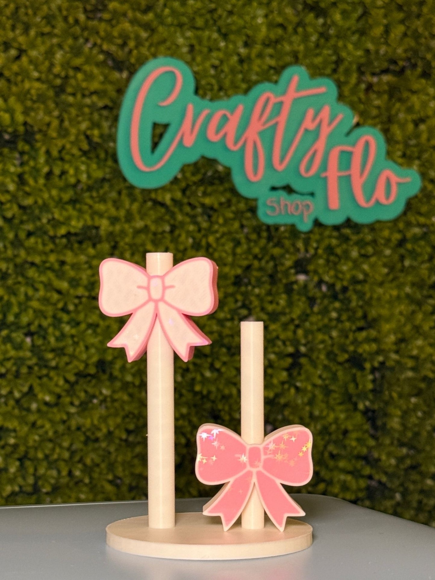 Cute Holographic Coquette Bow Straw topper | Drinkware Accessories | 3D Printed straw toppers