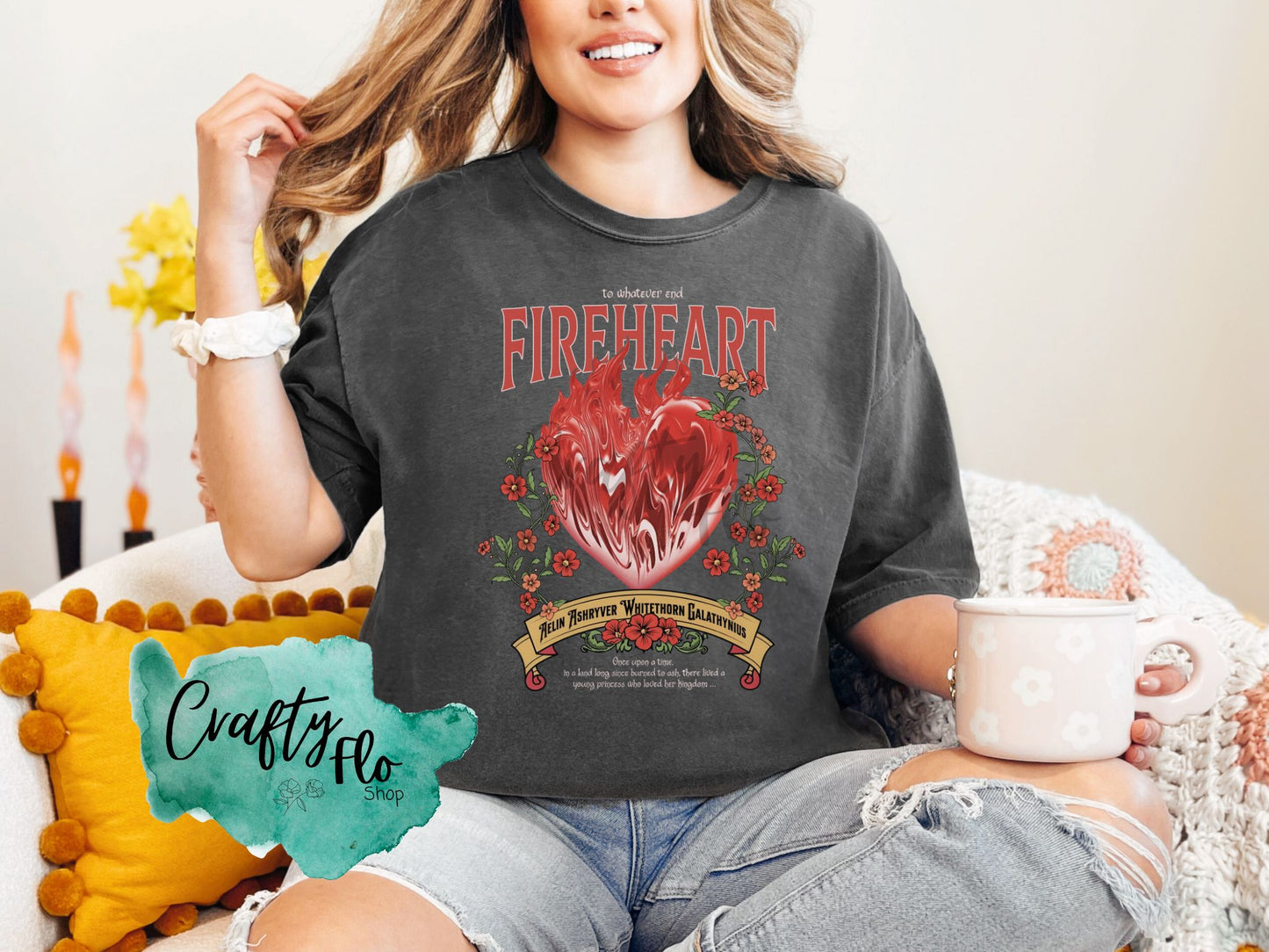 Fireheart TOG Inspired Booktok Unisex Comfort Colors T-shirt Casual Style with Playful Design and True to Size Fit - T-shirt