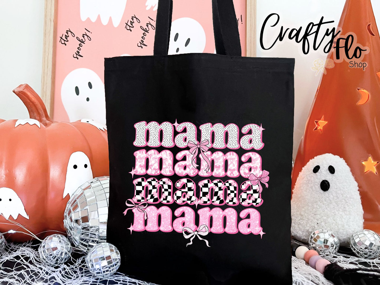 Mama Tote Bag, Mother's Day Gift Bag, Gift for Mom, Coquette Mama Gift Tote, Trendy Spring Mom Tote Bag, Canvas Motherhood Totes