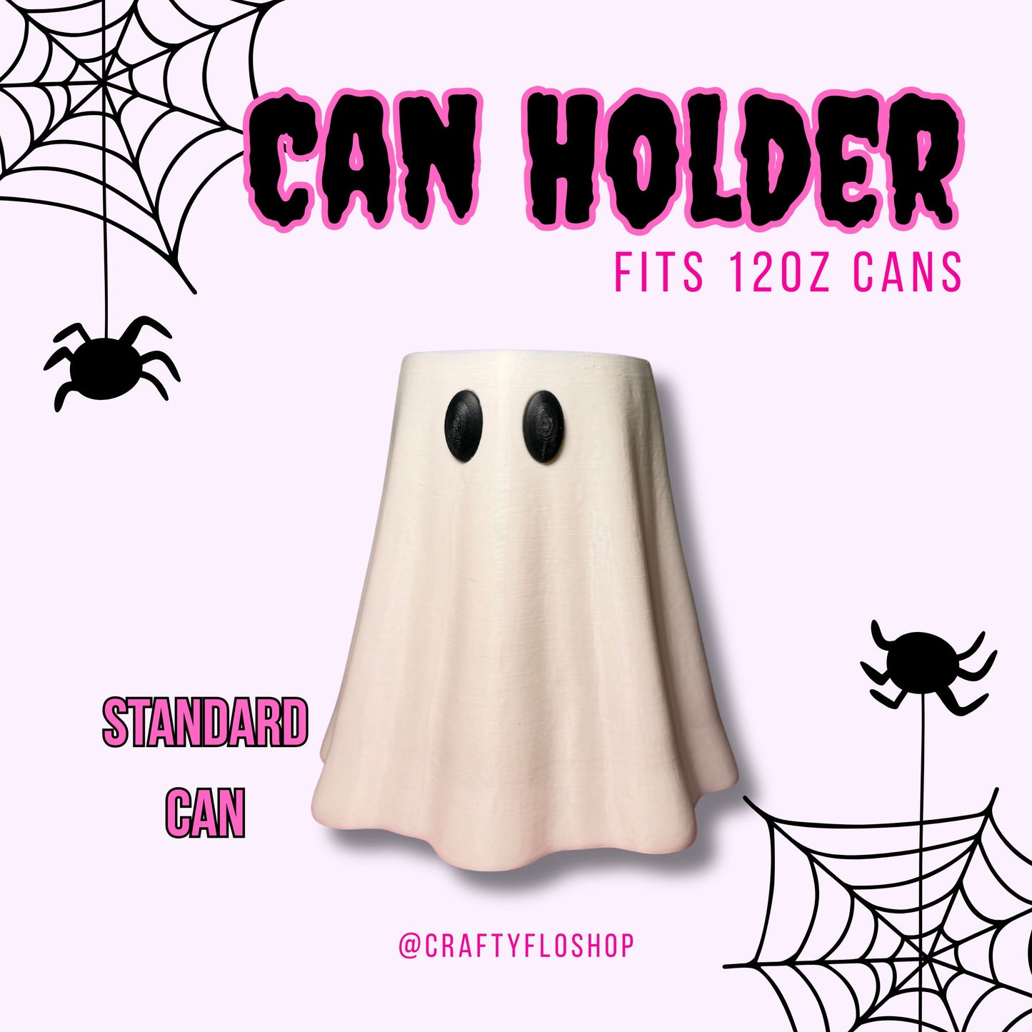 Ghost inspired 12oz Can Holder – 3D Printed – Spooky Season Can Holder Energy drink Holder