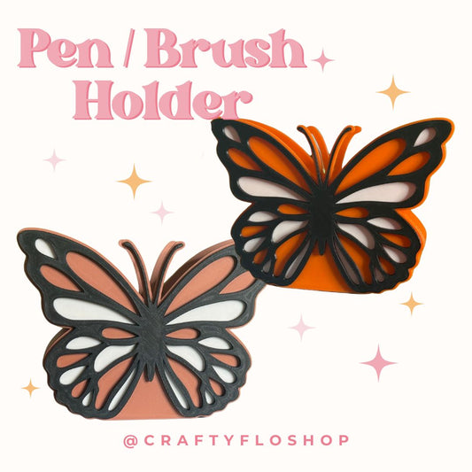 Dia de los Muertos Monarch Butterfly Inspired Desk Organizer| Pen and Pencil Holder Custom 3D Printed Brush Holder Office Study Stationery Desktop Storage Marker Organizer