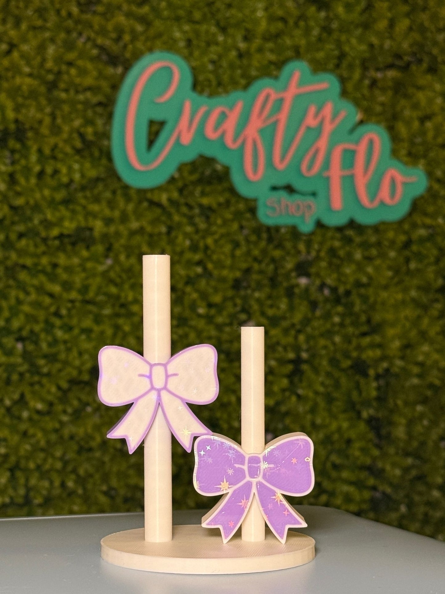 WHOLESALE- Cute Holographic Coquette Bow Straw topper | INDIVIDUAL COLORS | Drinkware Accessories | 3D Printed straw toppers