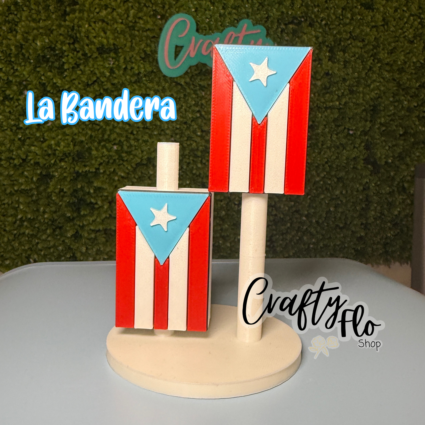 La Bandera Straw Topper| Puerto Rico Inspired 3D Printed Straw Toppers Drinkware Accessories Customized Stylish
