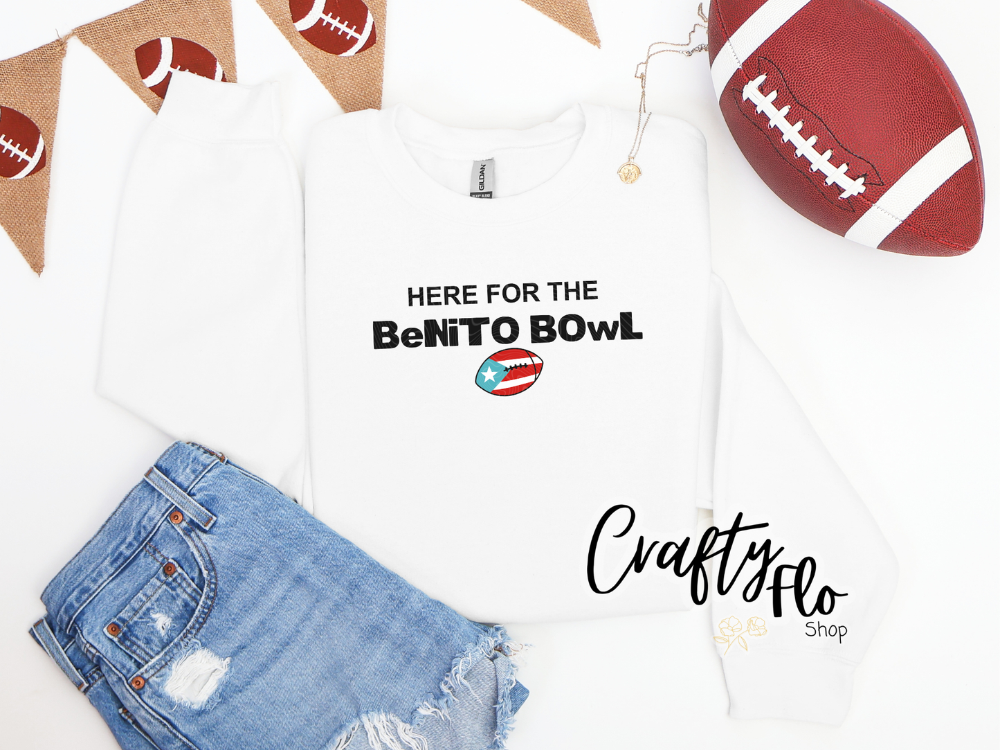 Here for the Benito Bowl Graphic Sweatshirt - Fall apparel | Unisex Fabric, Comfortable Fit, football Season - Pullover