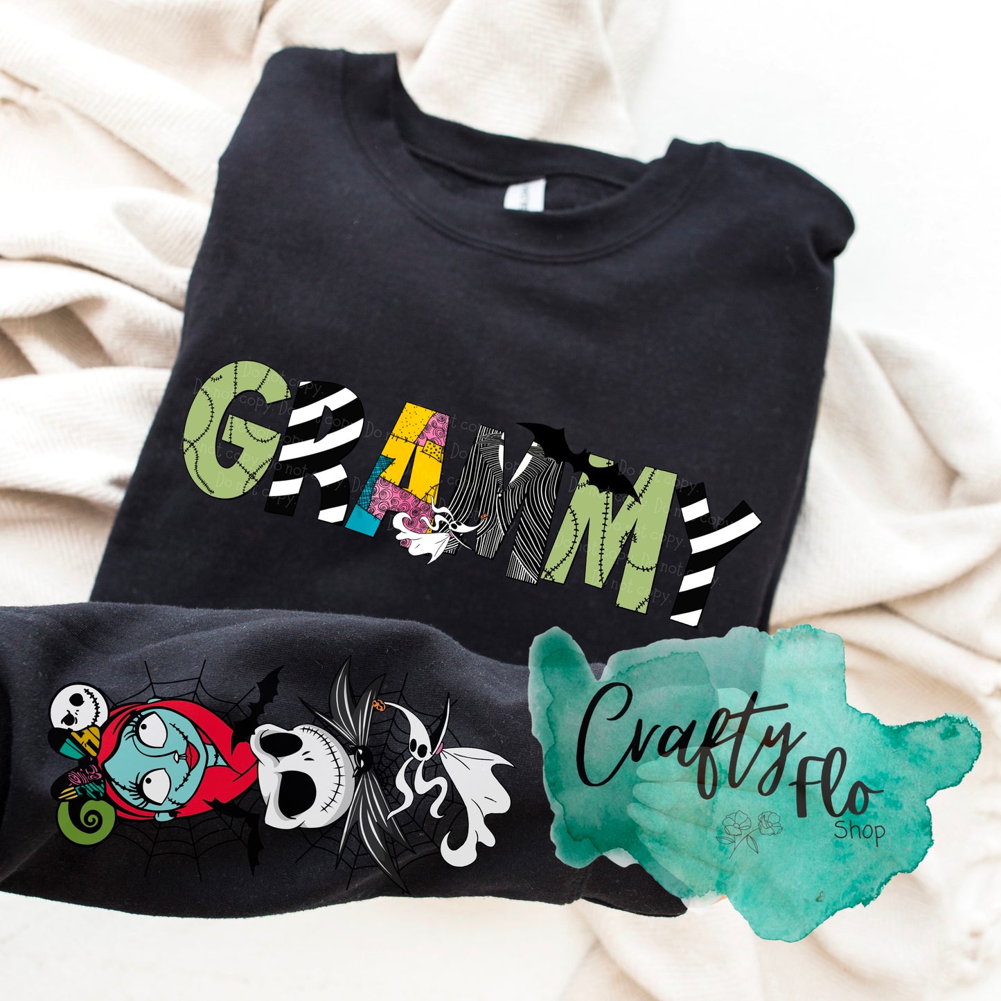 Nightmare before Xmas Gammy, Grandma, Nana, Mimi, Gigi sweatshirt| Sally sweatshirt| Jack and Sally NBC apparel Inactive
