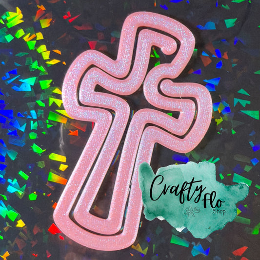 Pink Cross Jumbo Paper Clip -3D printed Jumbo Paper Clip / Bookmark