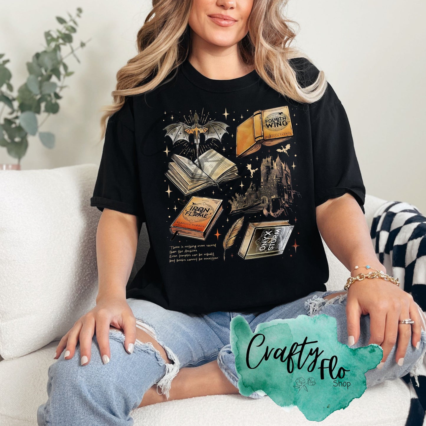Dragon Books Inspired Graphic T-Shirt - Unisex Fabric Tee with Unique Design for Fans of the Fantasy Genre - Top, Fourth Wing inspired merch
