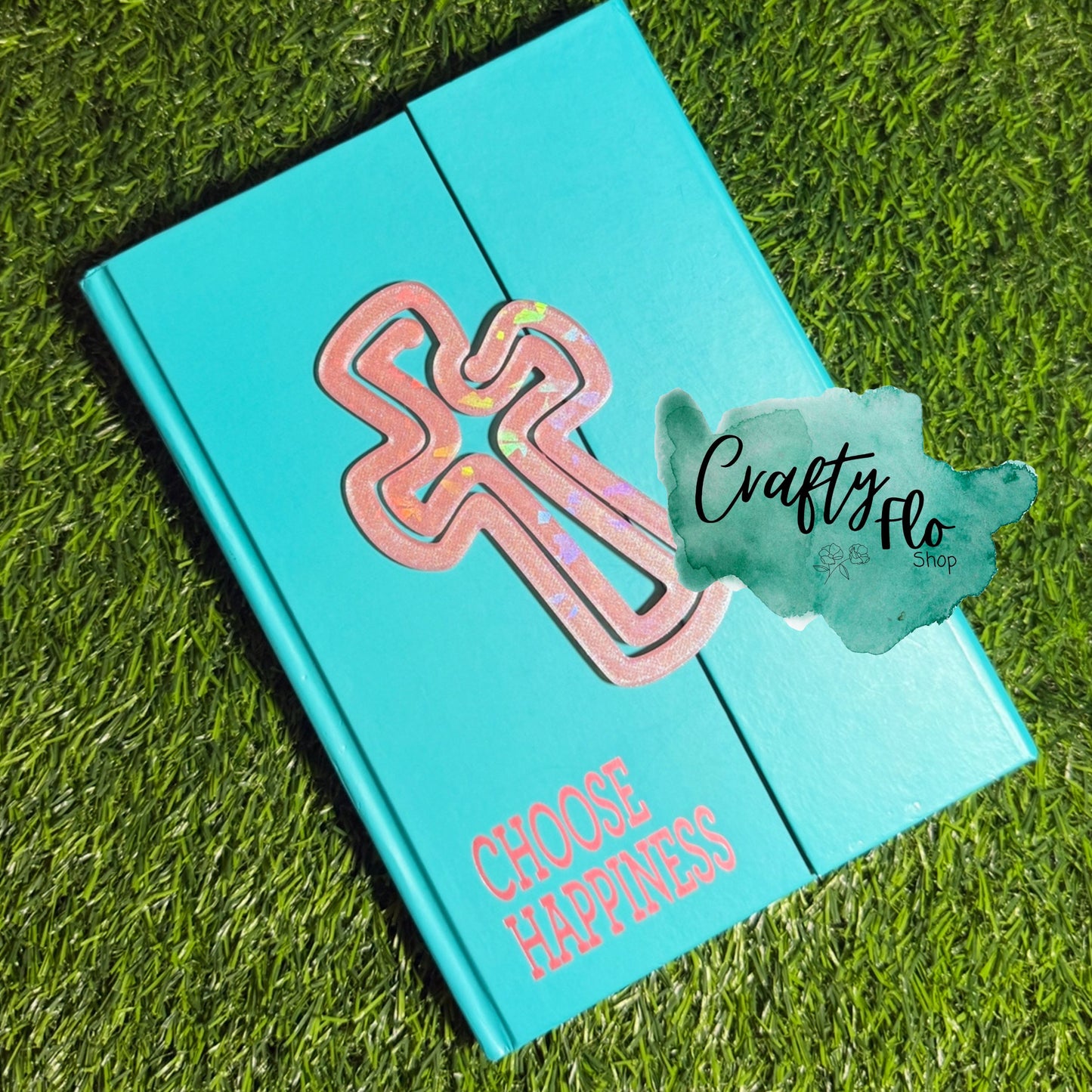 Pink Cross Jumbo Paper Clip -3D printed Jumbo Paper Clip / Bookmark