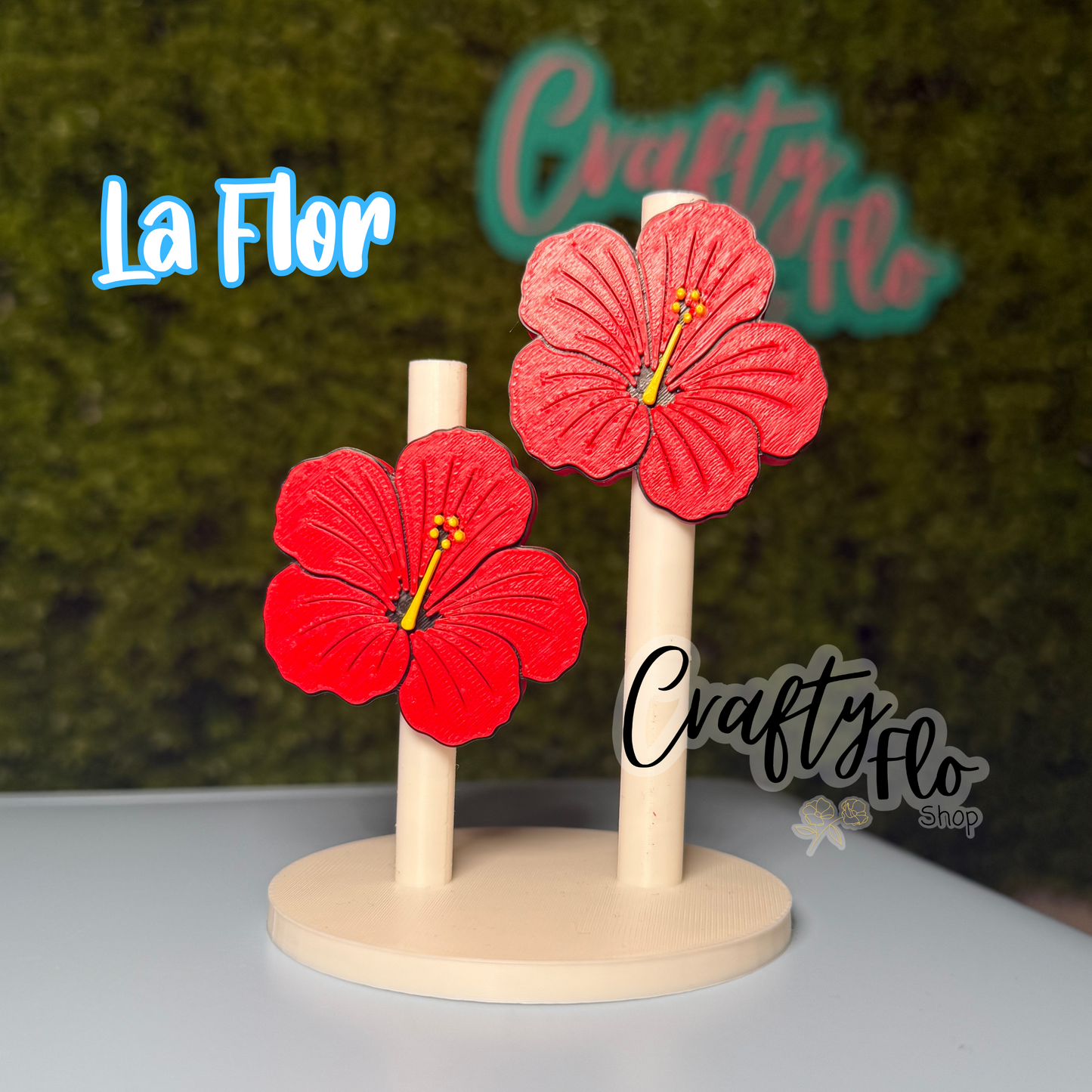 La Flor Straw Topper| Puerto Rico Inspired 3D Printed Straw Toppers Drinkware Accessories Customized Stylish