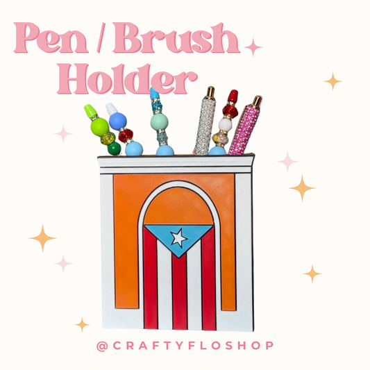 Puerta Bandera Puerto Rico Inspired Desk Organizer| Pen and Pencil Holder Custom 3D Printed Brush Holder Office Study Stationery Desktop Storage Marker Organizer